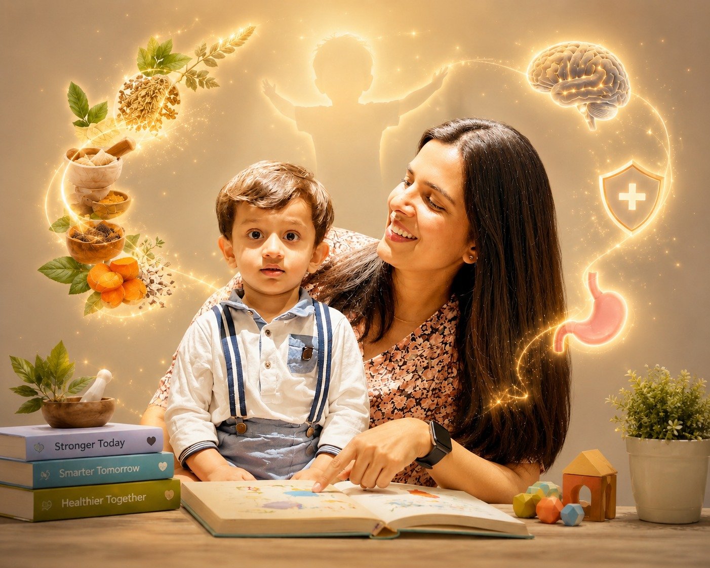 Happy mother and child